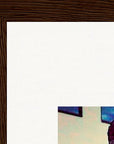 Wash It Framed print 30x30 cm / 12x12″ Dark wood frame corner detail