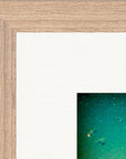 Underwater Flight Framed print 30x30 cm / 12x12″ Wood frame corner detail