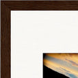 Cosmic Reflections Framed print 30x40 cm / 12x16″ Dark wood frame corner detail