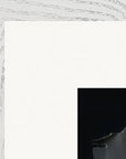 Never too Late Framed print 30x45 cm / 12x18″ White frame corner detail