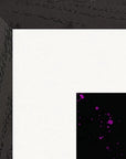 Dancing in Colours Framed print 40x40 cm / 16x16″ Black frame corner detail