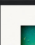 Underwater Flight Framed print 40x40 cm / 16x16″ Black frame corner detail