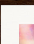 Indigo Sky Framed print 40x40 cm / 16x16″ Dark wood frame corner detail