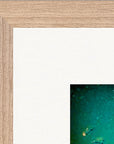 Underwater Flight Framed print 40x40 cm / 16x16″ Wood frame corner detail