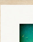 Underwater Flight Framed print 40x40 cm / 16x16″ Wood frame corner detail