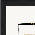 Kiss My Ass Framed print 40x50 cm / 16x20″ Black frame corner detail