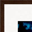 Bubbles and Sky Sticks Framed print 40x50 cm / 16x20″ Dark wood frame corner detail