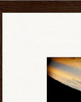 Cosmic Reflections Framed print 40x50 cm / 16x20″ Dark wood frame corner detail