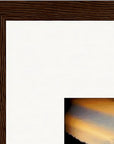 Cosmic Reflections Framed print 45x60 cm / 18x24″ Dark wood frame corner detail
