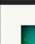 Underwater Flight Framed print 50x50 cm / 20x20″ Black frame corner detail