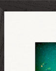 Underwater Flight Framed print 50x50 cm / 20x20″ Black frame corner detail