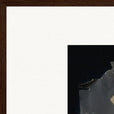 Never too Late Framed print 50x70 cm / 20x28″ Dark wood frame corner detail