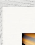 Cosmic Reflections Framed print 60x80 cm / 24x32″ White frame corner detail