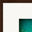 Underwater Flight Framed print 70x70 cm / 28x28″ Dark wood frame corner detail