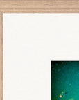 Underwater Flight Framed print 70x70 cm / 28x28″ Wood frame corner detail