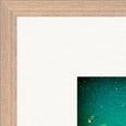 Underwater Flight Framed print 70x70 cm / 28x28″ Wood frame corner detail