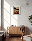 Cosmic Reflections Framed print 40x50 cm / 16x20″ Black frame in interior