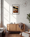 Cosmic Reflections Framed print A2 (42 x 59.4 cm) Dark wood frame in interior
