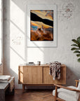 Cosmic Reflections Framed print 70x100 cm / 28x40″ White frame in interior