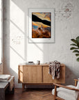 Cosmic Reflections Framed print 60x80 cm / 24x32″ White frame in interior