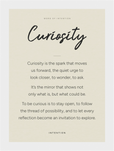 Curiosity Word of Intention Framed print 13x18 cm / 5x7″ White frame Linen paper