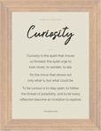 Curiosity Word of Intention Framed print 13x18 cm / 5x7″ Wood frame Linen paper