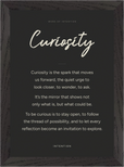 Curiosity Word of Intention Framed print 21x29.7 cm / 8x12" Black frame Carbon paper