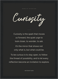 Curiosity Word of Intention Framed print 21x29.7 cm / 8x12" Black frame Carbon paper