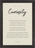 Curiosity Word of Intention Framed print 21x29.7 cm / 8x12" Black frame Linen paper