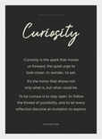 Curiosity Word of Intention Framed print 21x29.7 cm / 8x12" White frame Carbon paper