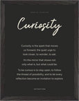Curiosity Word of Intention Framed print 30x40 cm / 12x16″ Black frame Carbon paper