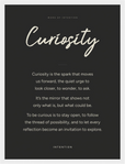 Curiosity Word of Intention Framed print 30x40 cm / 12x16″ White frame Carbon paper