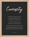 Curiosity Word of Intention Framed print 30x40 cm / 12x16″ Wood frame Carbon paper