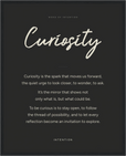 Curiosity Word of Intention Framed print 40x50 cm / 16x20″ Black frame Carbon paper