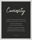 Curiosity Word of Intention Framed print 40x50 cm / 16x20″ White frame Carbon paper