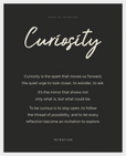 Curiosity Word of Intention Framed print 40x50 cm / 16x20″ White frame Carbon paper