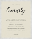Curiosity Word of Intention Framed print 40x50 cm / 16x20″ White frame Linen paper