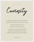 Curiosity Word of Intention Framed print 40x50 cm / 16x20″ White frame Linen paper