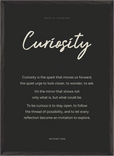 Curiosity Word of Intention Framed print 50x70 cm / 20x28″ Black frame Carbon paper