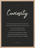 Curiosity Word of Intention Framed print 50x70 cm / 20x28″ Wood frame Carbon paper