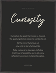 Curiosity Word of Intention Framed print 60x80 cm / 24x32″ Black frame Carbon paper
