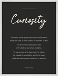 Curiosity Word of Intention Framed print 60x80 cm / 24x32″ White frame Carbon paper