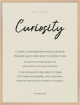 Curiosity Word of Intention Framed print 60x80 cm / 24x32″ Wood frame Linen paper