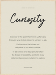 Curiosity Word of Intention Framed print 60x80 cm / 24x32″ Wood frame Linen paper