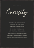Curiosity Word of Intention Framed print 70x100 cm / 28x40″ Black frame Carbon paper