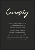 Curiosity Word of Intention Framed print 70x100 cm / 28x40″ Black frame Carbon paper