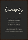 Curiosity Word of Intention Framed print 70x100 cm / 28x40″ Dark wood frame Carbon paper