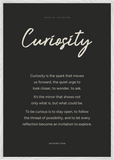 Curiosity Word of Intention Framed print 70x100 cm / 28x40″ White frame Carbon paper