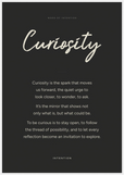 Curiosity Word of Intention Framed print 70x100 cm / 28x40″ White frame Carbon paper