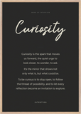 Curiosity Word of Intention Framed print 70x100 cm / 28x40″ Wood frame Carbon paper